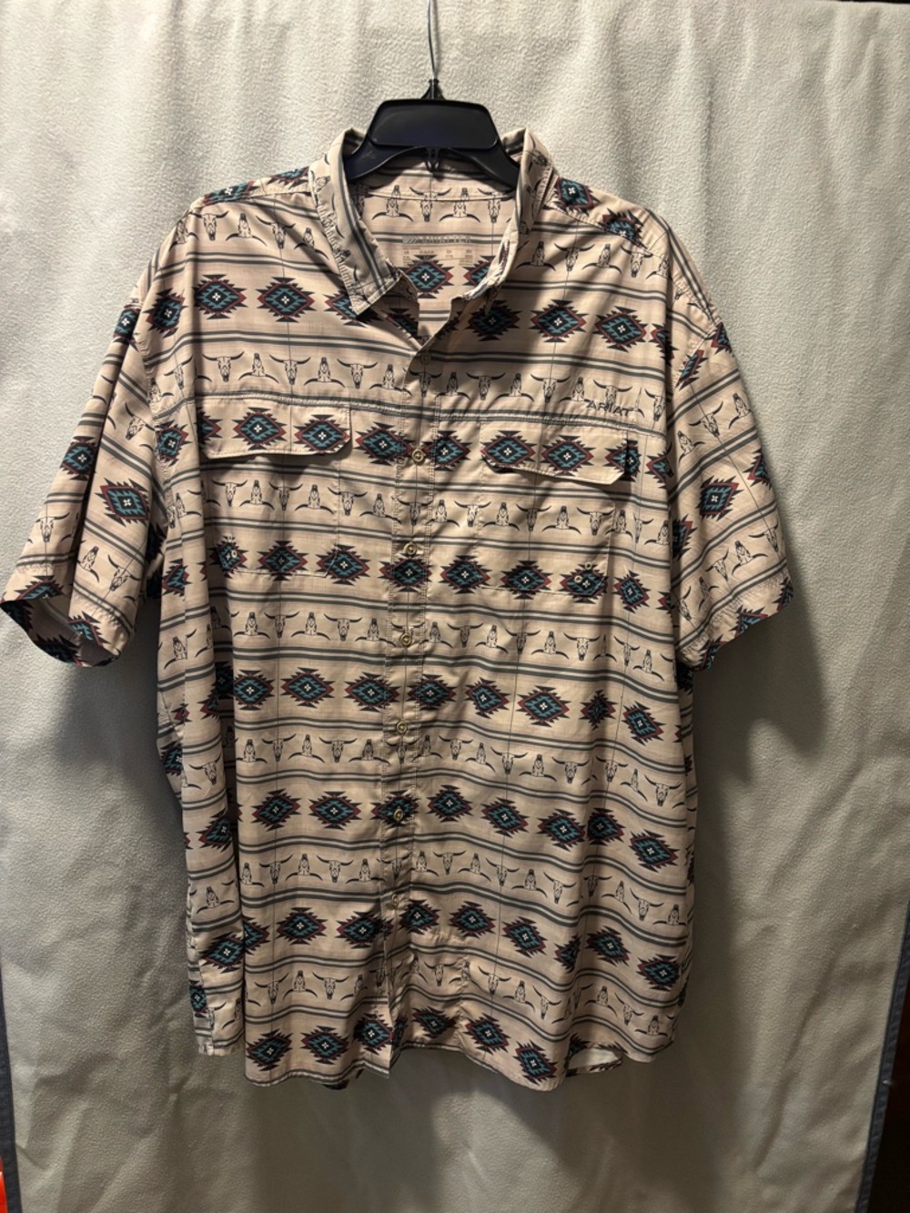 Ariat Beige Southwestern Short-Sleeve Button-Down Shirt